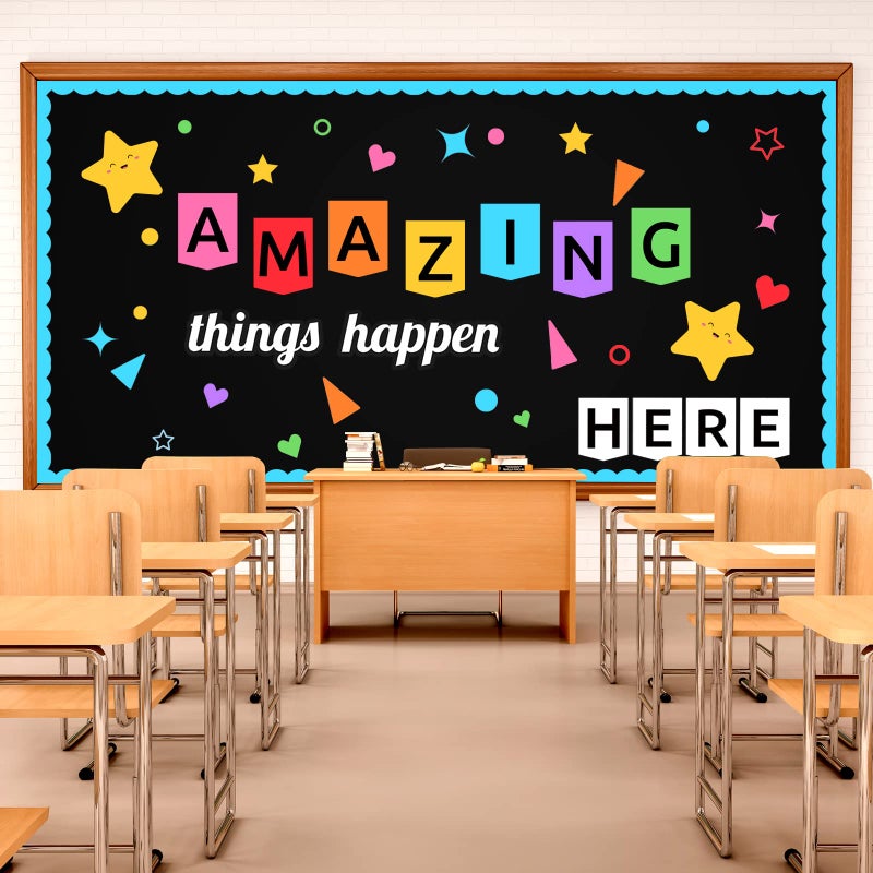 LioNergy Classroom Bulletin Board Decoration Set Welcome Bulletin Board Wall Door Decor for Kindergarten Preschool Elementary Middle School - Amazing Things Happen Here - Image 2